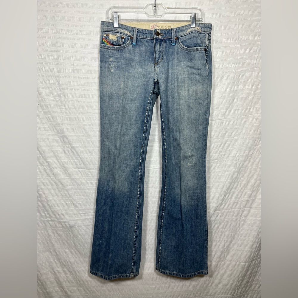 Joe’s Jeans Vintage Series 1971 Embroidered Distressed Blue Jeans Size 29